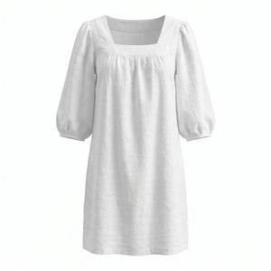 White Puff Sleeve Mini Dress WHD0606025