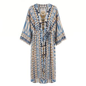 Printed Belted Kimono Cover-Up WHD0606028