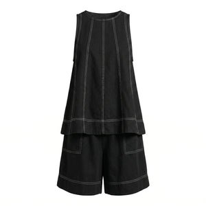 Contrast Stitch Short Set WHD0606029