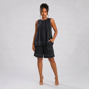 Contrast Stitch Short Set WHD0606029