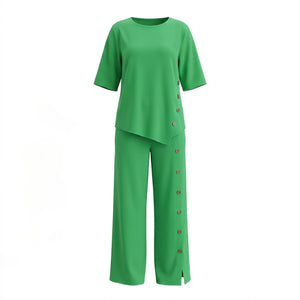 Side Button Wide Leg Set WHD0606031