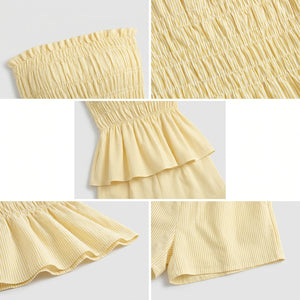 Striped Smocked Short Set WHD0606032