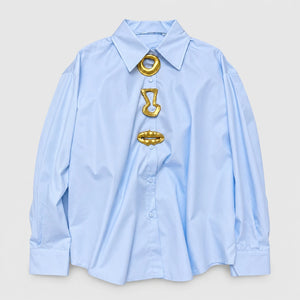 Gold Detail White Shirt WHD0606039