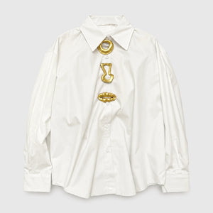Gold Detail White Shirt WHD0606039