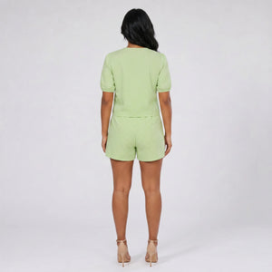 Gingham Tie Front Romper WHD0606041