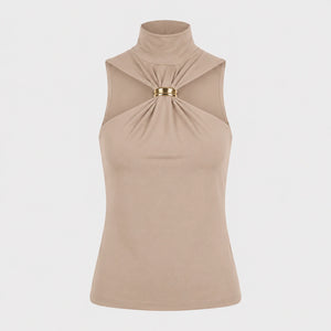 Gold Ring Cutout Top WHD0606042