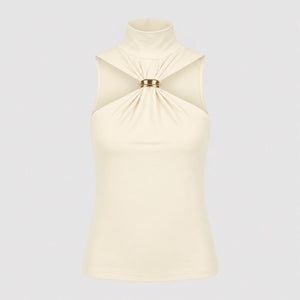 Gold Ring Cutout Top WHD0606042