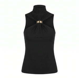 Gold Ring Cutout Top WHD0606042