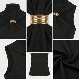Gold Ring Cutout Top WHD0606042