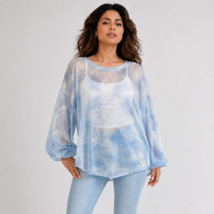 Gray Tie-Dye Long Sleeve Tee WHD0606044
