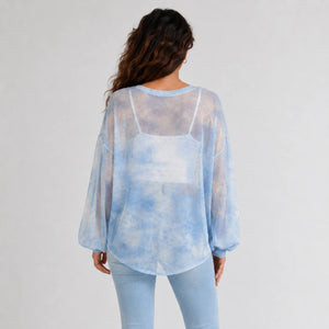 Gray Tie-Dye Long Sleeve Tee WHD0606044
