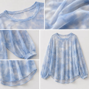 Gray Tie-Dye Long Sleeve Tee WHD0606044