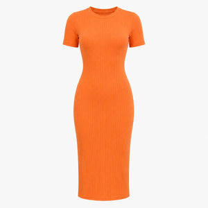 Ribbed Knit Midi Dress WHD0606052