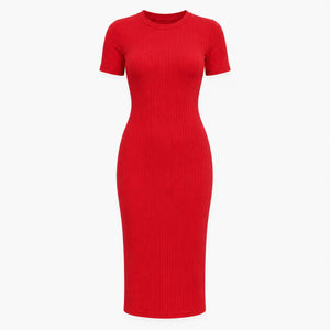Ribbed Knit Midi Dress WHD0606052