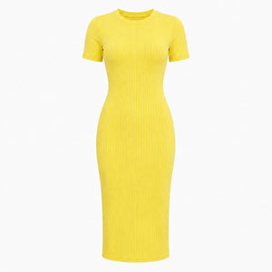 Ribbed Knit Midi Dress WHD0606052