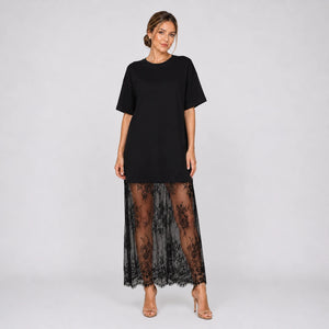 Lace Hem T-Shirt Dress WHD0606056