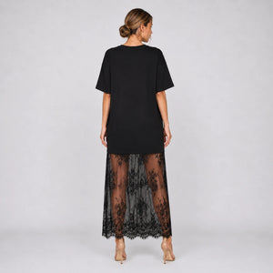 Lace Hem T-Shirt Dress WHD0606056