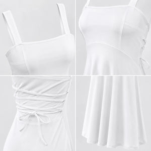 White Tie-Back Midi Dress WHD0606061