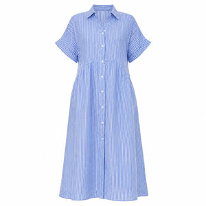Striped Button Shirt Dress WHD0606069