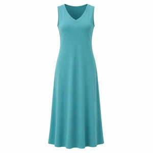 Sleeveless V-Neck Midi Dress WHD0606075