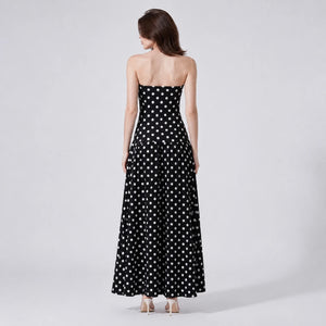 Polka Dot Strapless Maxi Dress WHD0606076