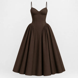 Lace-Up Back Midi Dress WHD0606079