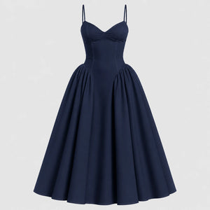Lace-Up Back Midi Dress WHD0606079
