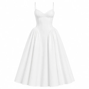 Lace-Up Back Midi Dress WHD0606079