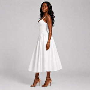 Lace-Up Back Midi Dress WHD0606079