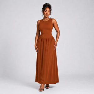 Ruched Waist Maxi Dress WHD0606091
