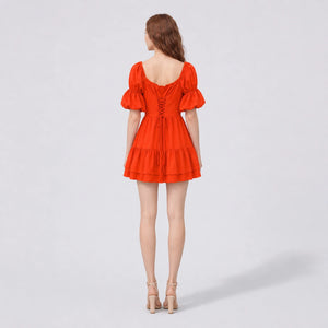 Puff Sleeve Mini Dress WHD0606098