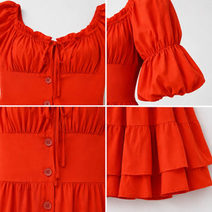 Puff Sleeve Mini Dress WHD0606098