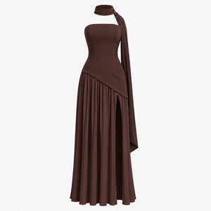 Strapless Colorblock Maxi Dress WHD0606102