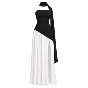 Strapless Colorblock Maxi Dress WHD0606102