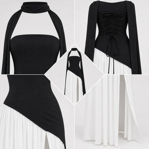 Strapless Colorblock Maxi Dress WHD0606102