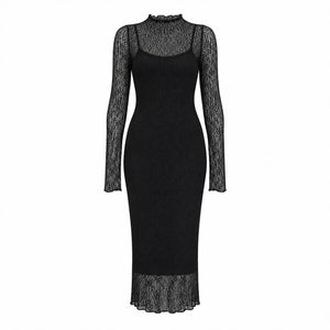 Sheer Lace Midi Dress WHD0606103