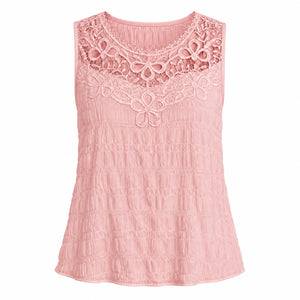 Lace Yoke Sleeveless Top WHD0606109