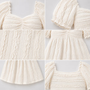 Textured Puff Sleeve Top WHD0606114