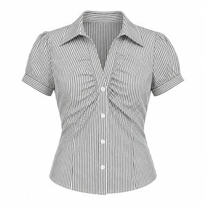 Striped Tie Back Shirt WHD0606123
