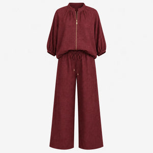 Zip Front Wide Leg Set WHD0606133