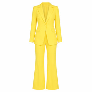 Yellow Tailored Suit Set WHD0606134