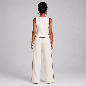 Contrast Trim Wide Leg Set WHD0606137
