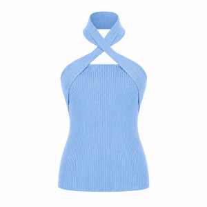 Cross Halter Knit Top WHD0606146