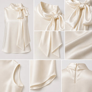 Satin Bow Neck Top WHD0606147