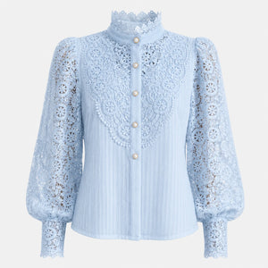 Lace Pearl Button Blouse WHD0606148