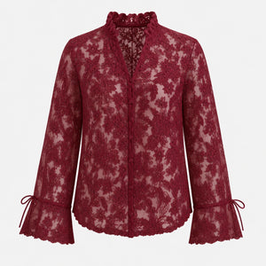 Floral Lace Button Blouse WHD0606149