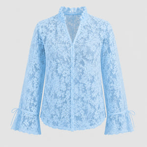 Floral Lace Button Blouse WHD0606149