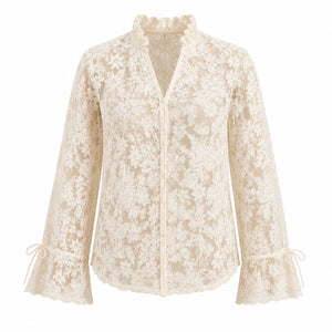 Floral Lace Button Blouse WHD0606149