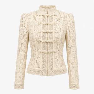 Lace Frog Button Blouse WHD0606151