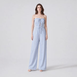 Striped Strapless Wide Leg Jumpsuit WHD0606156